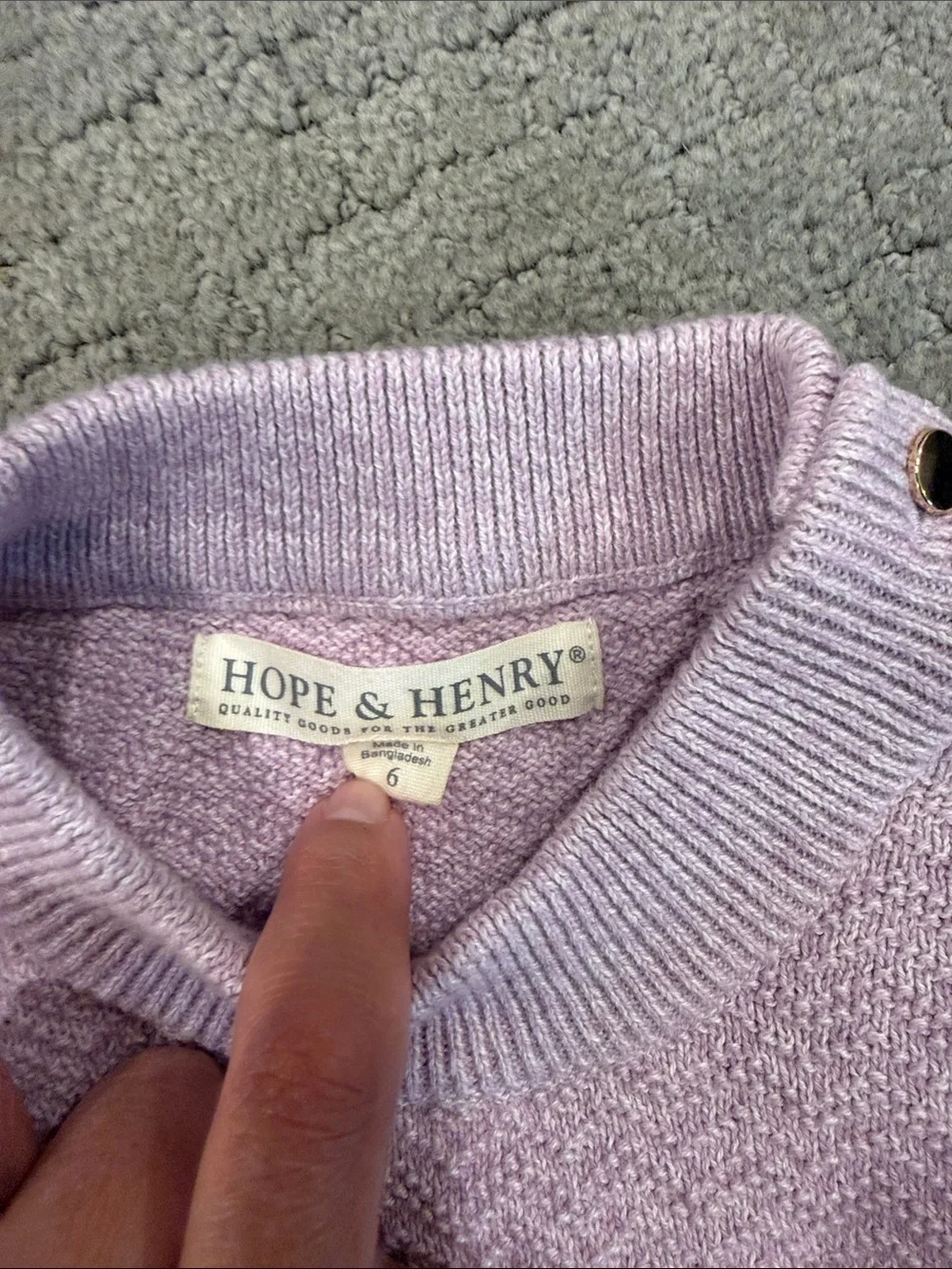 Girls' Lavender Knit Puff-Sleeve Dress